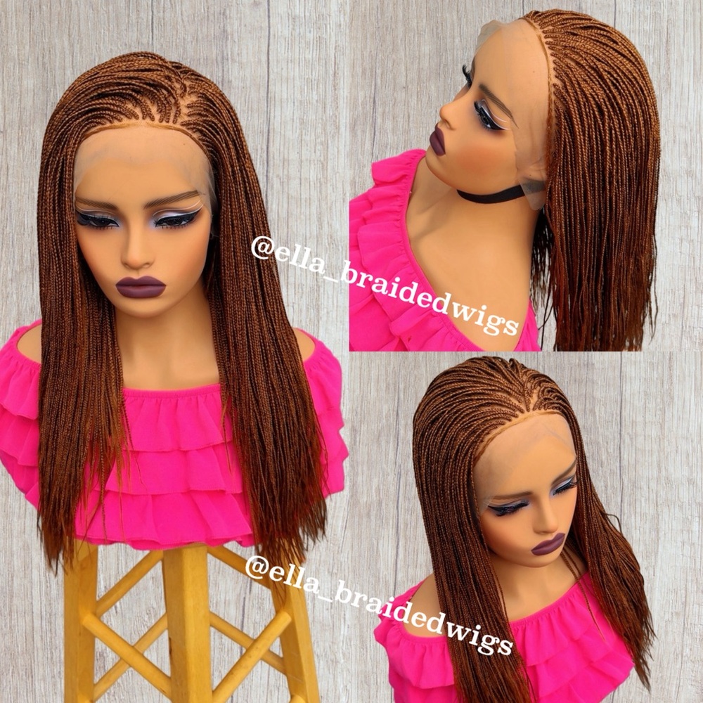 Micro box braids wig frontal lace wig color #30